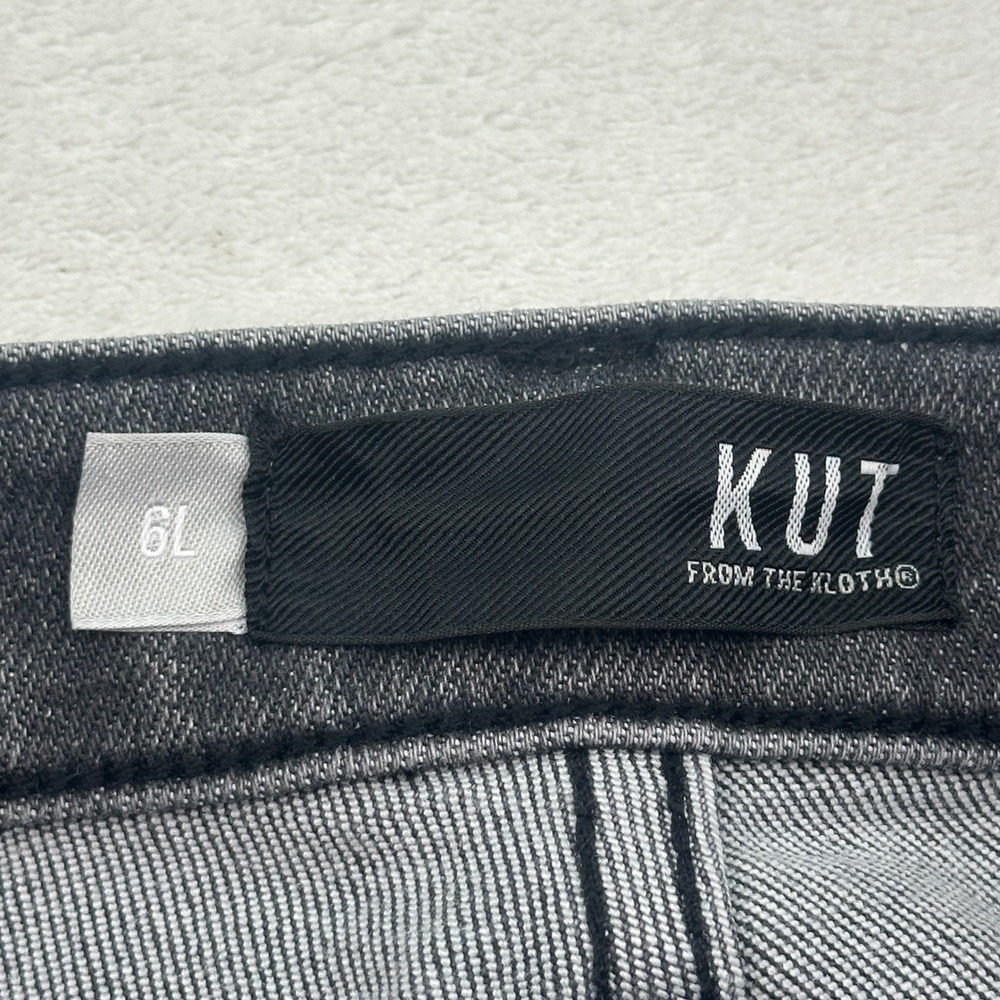 KUT From The Kloth Rachael Fab AB Mom Jeans Distressed Ankle Gray Wash 6L - Picture 2 of 12